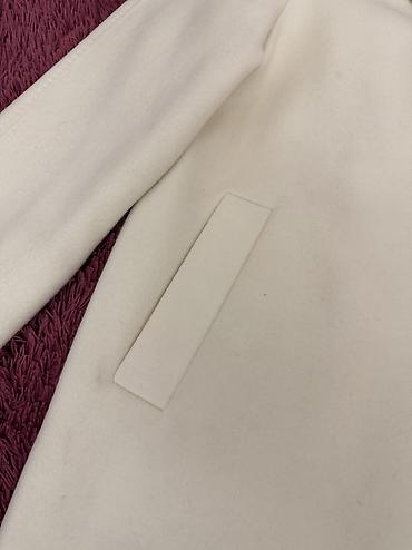 крем parley: Молочное шерстяное пальто oversize, 70% шерсть, с поясом Молочное — 4