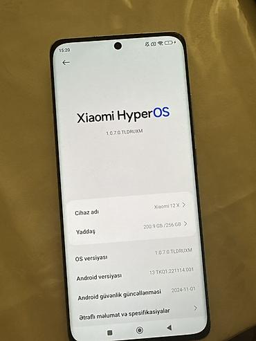 12x: Xiaomi 12X, 256 GB, rəng - Mavi, 
 Barmaq izi — 4