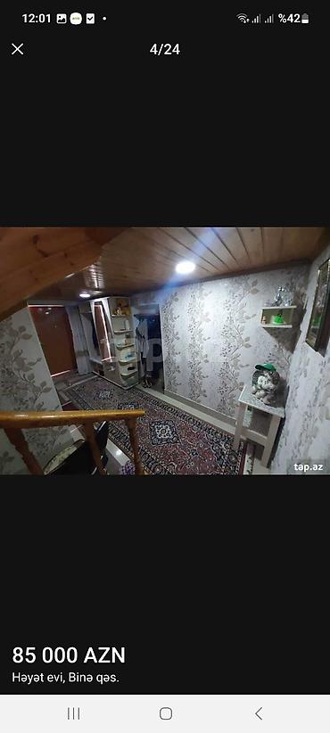 ev axtaram: Binə qəsəbəsində həyət evi. ışıq, qaz, su, kombi, 5 otaqlı sənət — 4
