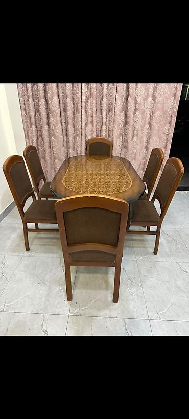 Qonaq otağı üçün, İşlənmiş, Oval masa, 6 stul lalafo.az -da Qonaq otağı üçün, İşlənmiş, Oval masa, 6 stul