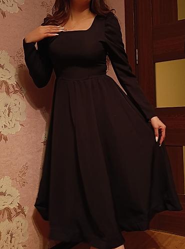 smart watch az: Qara rəngli midi don - Klassik “little black dress” üslubunda - — 2
