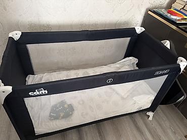 bacu dosəklər: Cam “SONNO” uşaq səyyar çarpayısı - Rəng: tünd göy (ağ plastik — 1