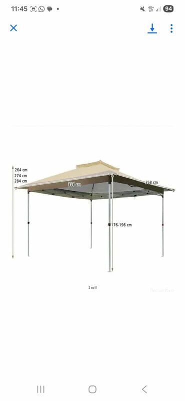 Gazebo paviljon sa mehanizmom 350x350cm Braon 21000 din Gazebo sa