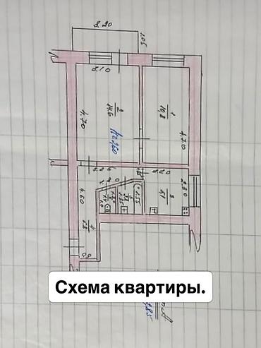кольбаев: 2 комнаты, 41 м², Аламедин-1 мкр Индивидуалка, 4 этаж, Старый ремонт — 8