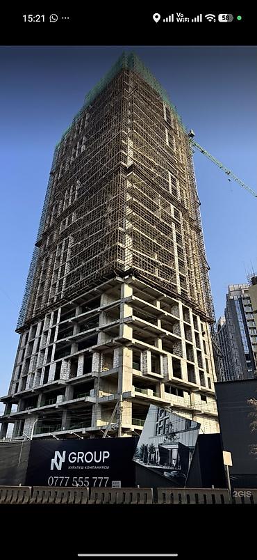 Продажа квартир: 2 комнаты, 77 м², Асанбай мкр Элитка, 16 этаж, ПСО (под самоотделку) — 7