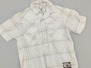 Shirts: Shirt 7 years, condition - Good, pattern - Cell, color - White