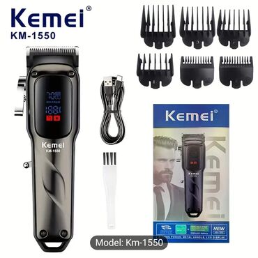 Trimmerlər və saç qırxan maşınlar: KEMEI KM-1550 peşəkar elektrik saç qırpıcısı, USB yenidən yükləyən