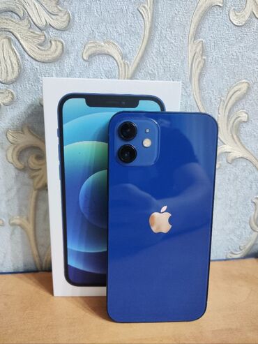 Apple iPhone: IPhone 12, Б/у, 128 ГБ, Синий, Защитное стекло, Чехол, Коробка, 75 % — 1
