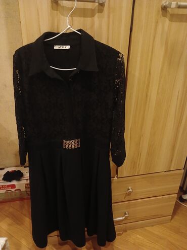 Plaşlar: AYDA markalı qara don - Klassik yaxalıqlı, düyməli üst hissə - Üst və