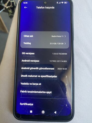 xiam: Xiaomi Redmi Note 11, 128 GB, rəng - Qara, 
 Barmaq izi, İki sim kartlı, Face ID