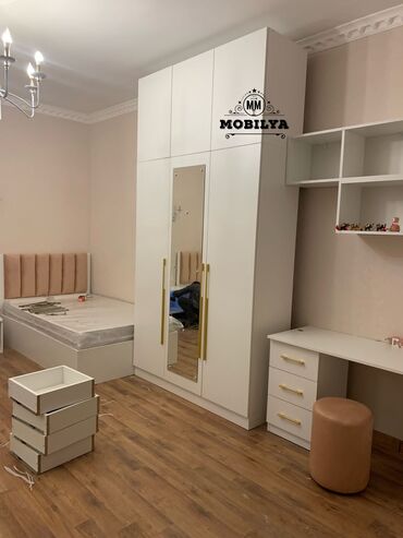 Yataq otağı dəstləri: Təknəfərlik çarpayı, 2 tumba, Dolab, Komod, Azərbaycan, Yeni — 5