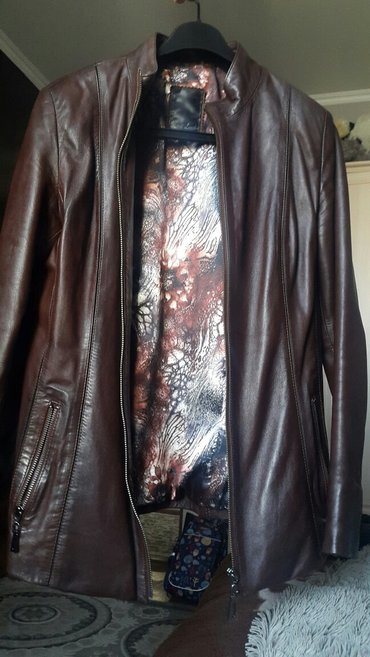 коричневая куртка: Кожаная куртка, XL (EU 42)