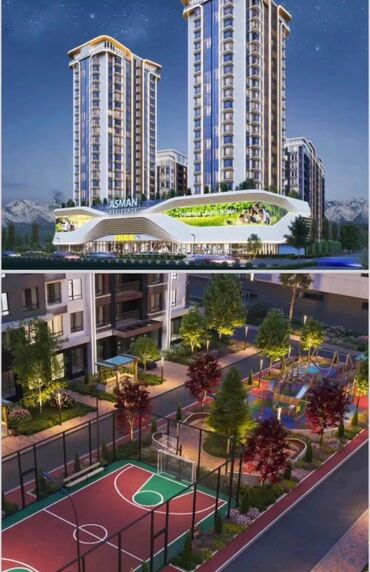 манас квартиры: 1 комната, 35 м², Элитка, 13 этаж, ПСО (под самоотделку)