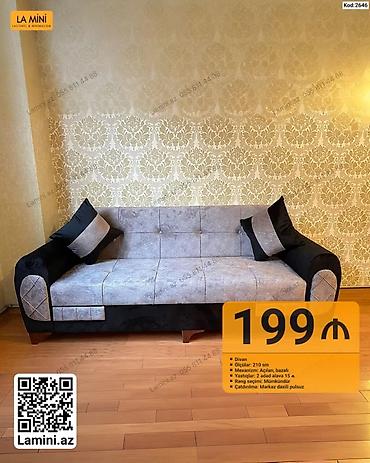 Диваны: Divan – Kod: 2646 - Ölçü: 210 sm - Mexanizm: açılan, bazalı (yataq — 1