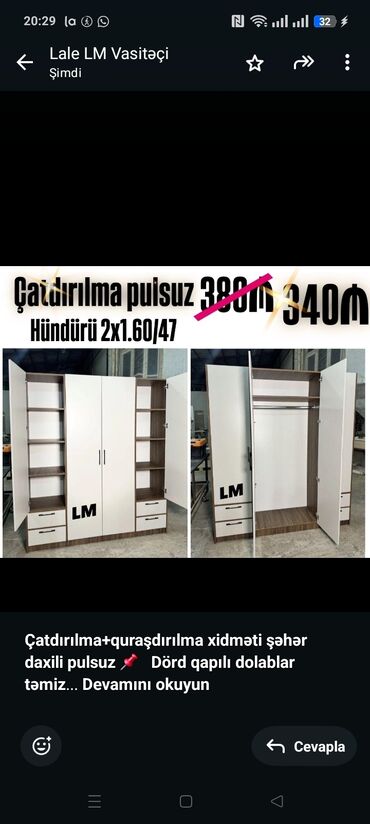Divanlar: *Çatdırılma+quraşdırılma xidməti şəhər daxili pulsuz* 📌 *Dörd qapılı
