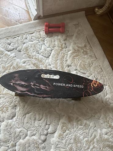 Skateboard – “POWER AND SPEED” dizaynlı - Kompakt penny-board tipli