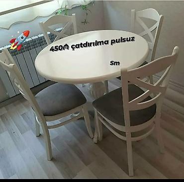Mətbəx üçün, Yeni, Açılmayan, Yumru masa, 4 stul