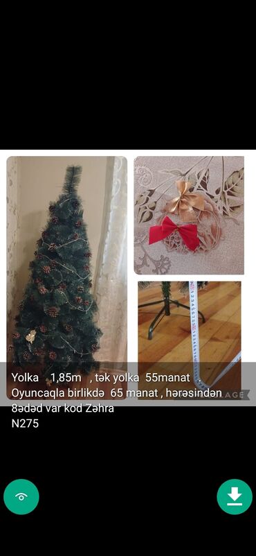 Yeni il ağacları: Yolkalar şaxda baba sekillerde qiymət məlumat qeyd olunub unvan Gence -da lalafo.az — 16 Yeni il ağacları: Yolkalar şaxda baba sekillerde qiymət məlumat qeyd olunub unvan Gence — 16