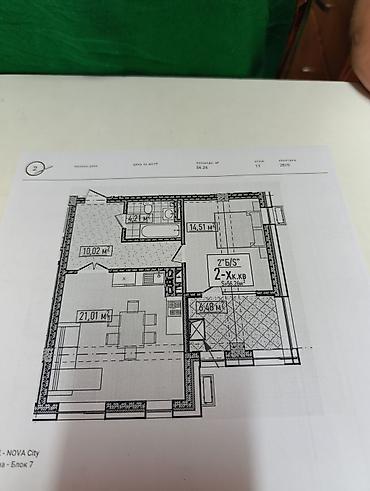 brk group: 2 комнаты, 56 м², Городское ГАИ Элитка, 11 этаж, ПСО (под самоотделку) — 6