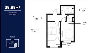 Продажа квартир: 1 комната, 40 м², Селекционное с. Элитка, 11 этаж, Свежий ремонт — 6