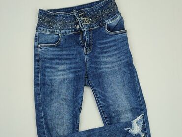 spódniczka jeansowe z haftem: Jeansy, L, stan - Bardzo dobry