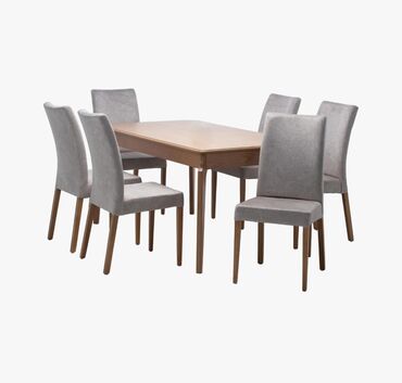 Masa və oturacaq dəstləri: Mətbəx üçün, Açılmayan, Oval masa, 6 stul — 6