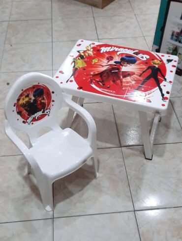 Yemək masaları, oturacaqları: Uşaq oturacağı + qabaq stolu — ev və mətbəx üçün ideal dəst Stol stul — 9