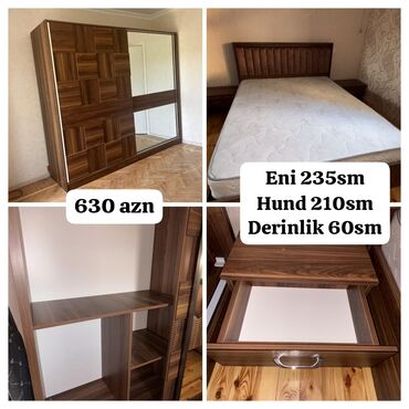 Rəflər: İkinəfərlik çarpayı, Dolab, Termo, 2 tumba, İşlənmiş