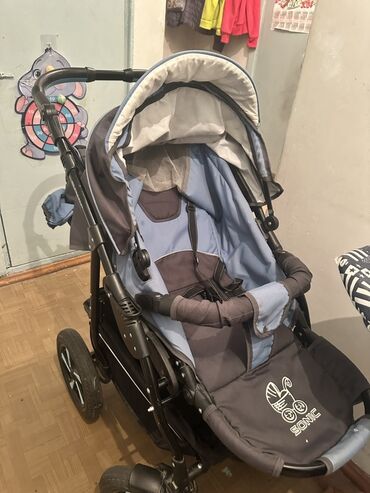 Коляски: Коляска, цвет - Голубой, Б/у — 4