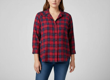 ubrania w pepitkę: H&M L.O.G.G., Сорочка жіноча, розмір 2XL