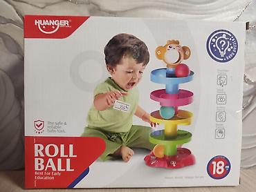 обезьяна: Игрушка HUANGER Roll Ball — развивающая башня для катания шариков — 1
