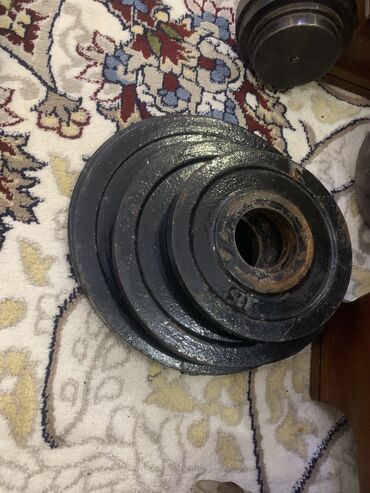 Штанги и грифы: Штанга гриф профессиональная СССР блины 20кг 4шт,15кг 2шт10кг — 6