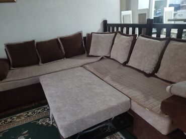 zidni kreveti sa ugaonom garniturom: Tkanina, Sa mehanizmom za razvlačenje, bоја - Bež, Upotrebljenо