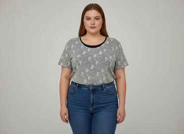 bluzki z aplikacją: Women's blouse, size 4XL