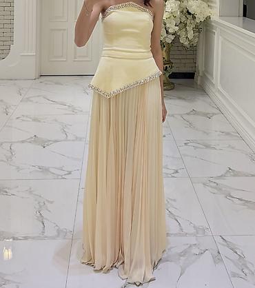 cone korse: 1 dəfə geyinilib - Zərif ziyafət geyimi – açıq sarı rəngdə, strapless — 1