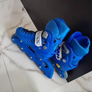 детские ролики roller: Uşaq üçün mavi rəngli inline konkis (roller skates) - Tənzimlənən — 2