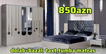 Yataq otağı dəstləri: İkinəfərlik çarpayı, Dolab, Tumba, 2 tumba, Yeni