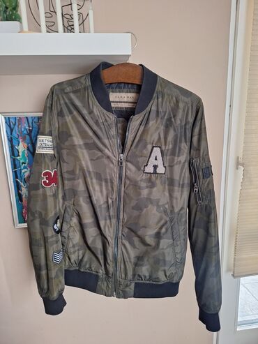 mocler jakna: Transitional jacket, L (EU 52), Zara, color - Green