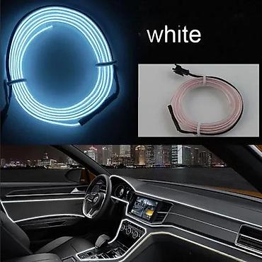 LED EL žica za ambijentalno osvetljenje automobila – bela -