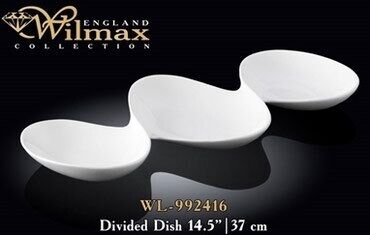 фарфоровая посуда wilmax: Мелажница (салатница тройная), длина 37 см wilmax