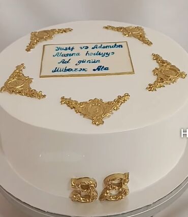 Tortlar: Tematik tortlar – fərdi dizayn - Yeni il tortu: ağ krem örtüklü — 6