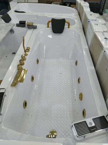 su mator: Hidromassajlı vanna – akril korpus, qızılı aksesuarlar - Ölçü