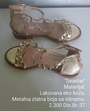 Sandale: Seastar sandale - Materijal: lakovana eko koža - Boja: metalna zlatna — 3