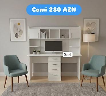 şfaner: Kompüter/iş masası – üst şkaflı, çoxfunksiyalı model. – Rəng: ağ – — 1
