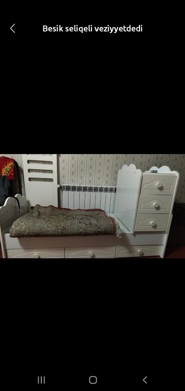 Oğlan və qız üçün, Beşik, İşlənmiş,Yellənmə mexanizm ilə, Matras ilə, Siyirməli