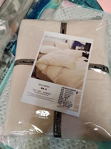 bed sheets: Комплект постельного белья из мытой цветной хлопковой ткани — 1