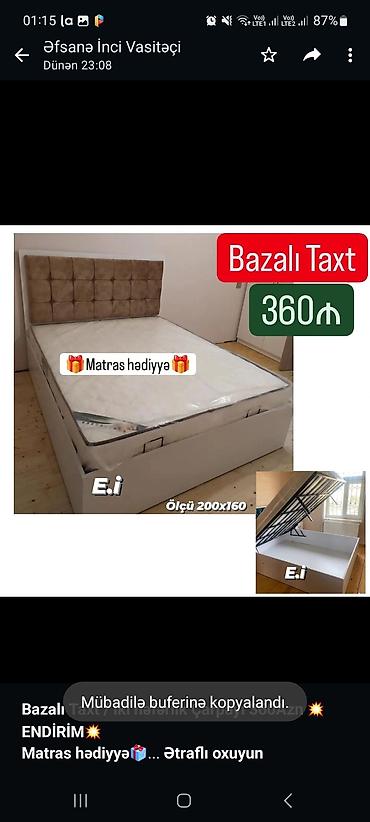 matras satisi: *Bazalı Taxt / İki nəfərlik Çarpayı 360Azn 💥ENDİRİM💥* *Matras — 1