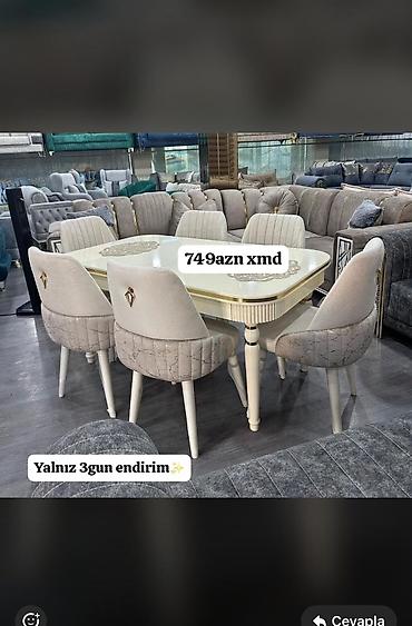kiraye stol stullar: Qonaq otağı üçün, Yeni, Açılan, Oval masa, 6 stul — 1