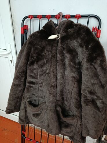 пропитка дубленка: Шуба, Короткая модель, С капюшоном, 5XL (EU 50)