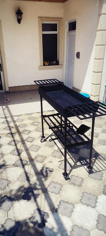 paxla: Metall manqal/BBQ arabası - Material: qalın metal konstruksiya, toz — 6